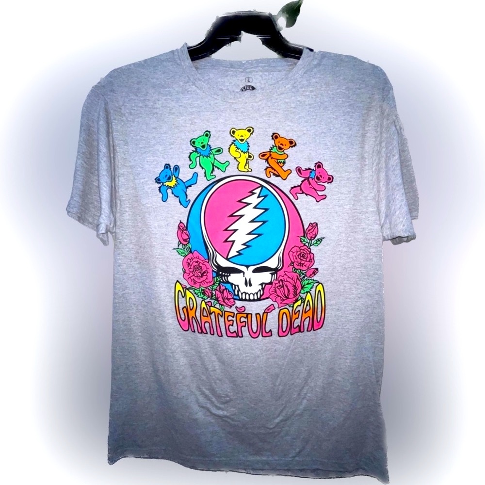 Grateful Dead colorful bears skull shirt L